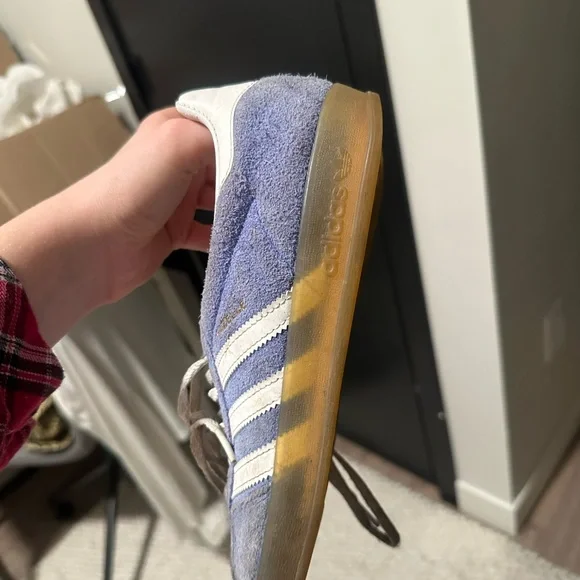 Adidas Suede Blue and White Trainers - Picture 4 of 6
